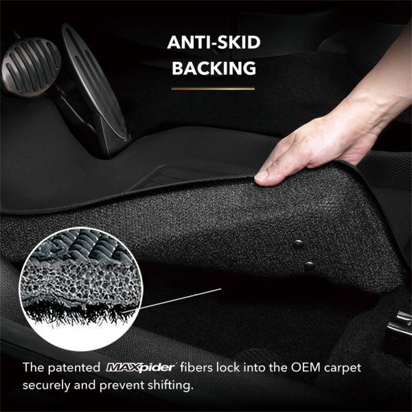 3DMaxpider Front and Rear All-Weather Floor Liner Set Black 2002-2007 Impreza Sedan / 2002-2007 WRX Sedan / 2002-2007 STI Sedan - Image 3