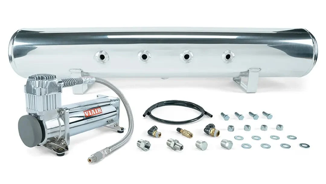 Air Lift Performance 5 Gallon Polished Face Port Tank w/ Viair 444C Chrome Compressor Kit