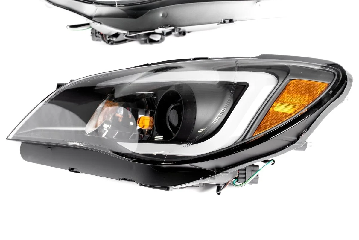 Akkon Projector Headlights Black Base w/ Smoke Lense and LED Light Bar 08-14 WRX Halogen Model Only - Image 3