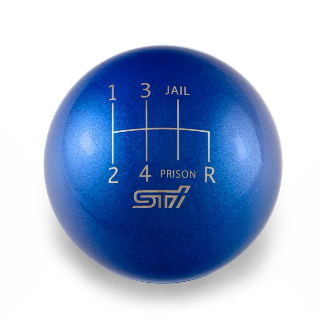 Billetworkz Weighted Shift Knob 6 Speed STI Jail-Prison Engraving Fits Most Subaru STI Models - Cobalt Blue - Image 37