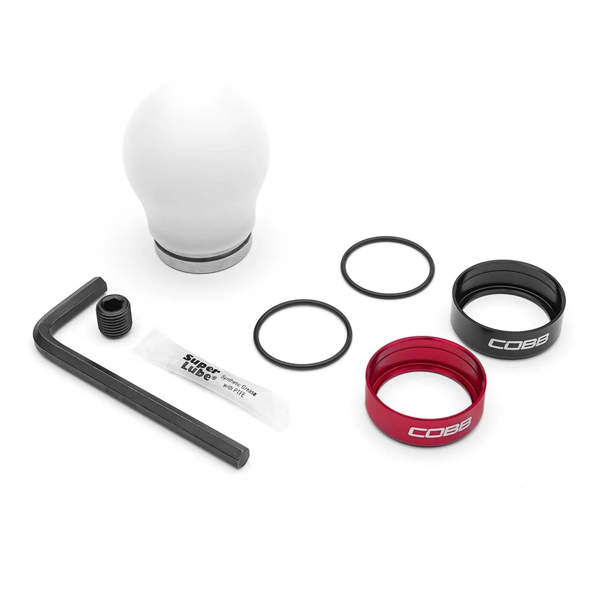COBB Weighted Short Shift Knob White w/ Interchangeable Base 2013-2026 BRZ / 2013-2016 FRS / 2017-2021 GT86 / 2022-2026 GR86