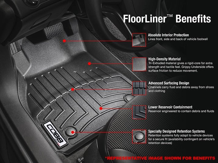 COBB x Weathertech Front and Rear Floor Liner 2008-2014 WRX / 2008-2014 STI - Image 3