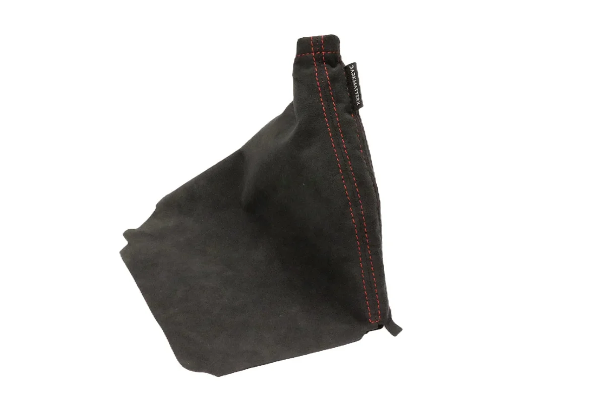 DARKMATTERX Alcantara E-Brake Boot Charcoal Black w/ Red Stitching 2008-2021 WRX / 2008-2021 STI / 2013-2017 Crosstrek / 2009-2013 Forester / 2008-2016 Impreza / 2008-2010 Outback