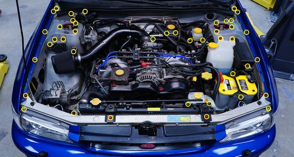 Dress Up Bolts Stage 2 Titanium Hardware Engine Bay Kit 1998-2001 Impreza - Image 8