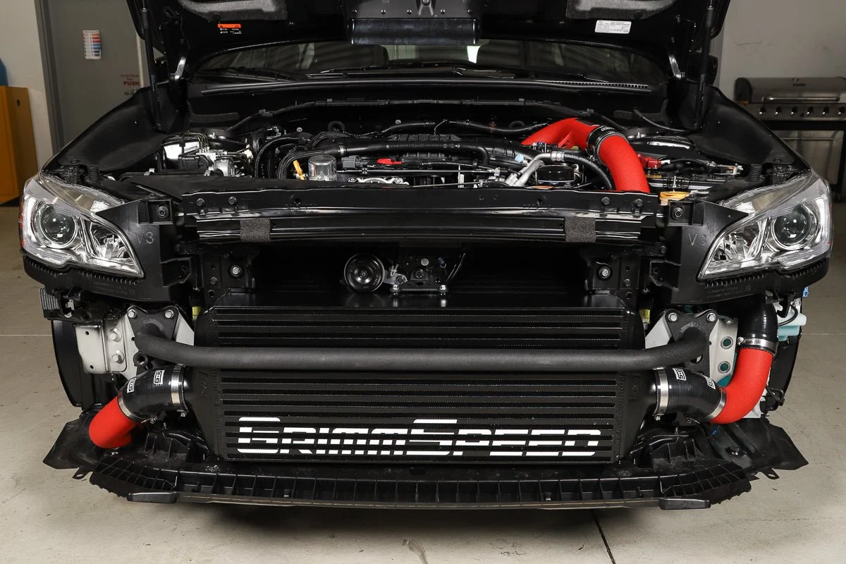 Grimmspeed Front Mount Intercooler Kit Black Core w/ Red Piping 2015-2021 WRX - Image 12