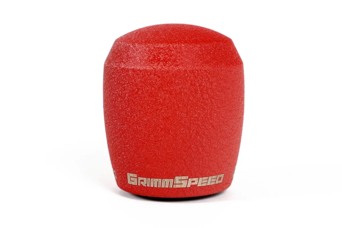 Grimmspeed Stubby Stainless Steel Shift Knob w/ Wrinkle Red Finish Most Subaru Models