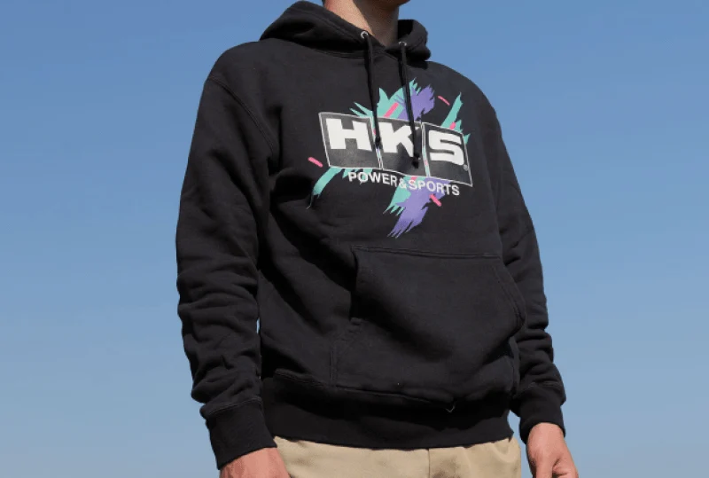 HKS Hoodie Super Racing Black L - Image 2
