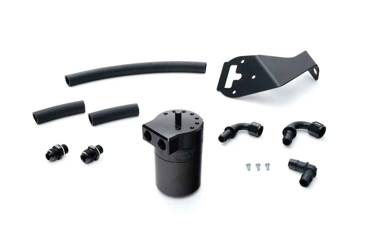 HPS Performance Aluminum Oil Catch Can Kit Black w/ Black Accent 13-20 BRZ / 13-16 FR-S / 17-20 GT86