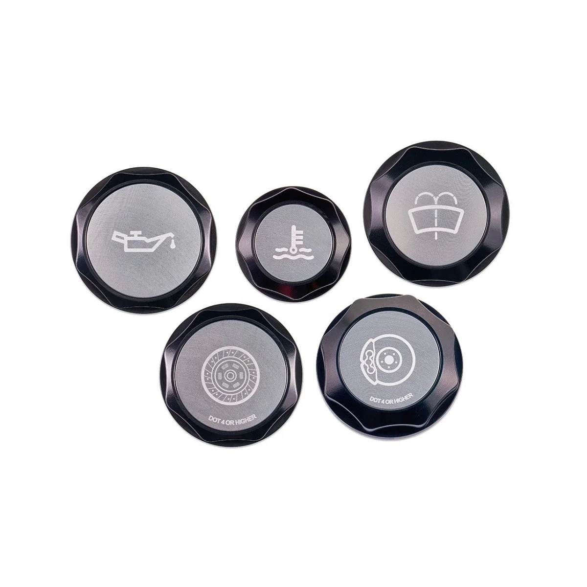 IAG Performance Revolve Engine Bay Dress Up Cap Kit Black w/ SIlver Accent 2022-2026 WRX / 2013-2026 BRZ / 2013-2016 FRS / 2017-2020 GT86 / 2022-2026 GR86