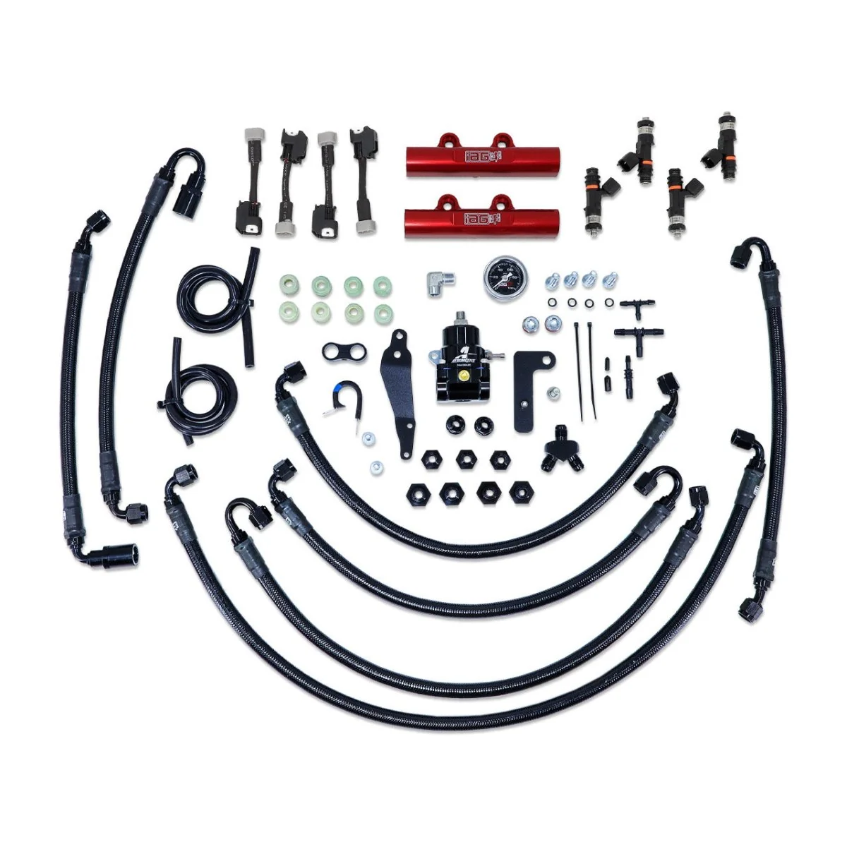 IAG PTFE Flex Fuel System Kit w/ Lines, Rails, FPR and FIC 1000cc Injectors 08-14 WRX / 08-21 STI