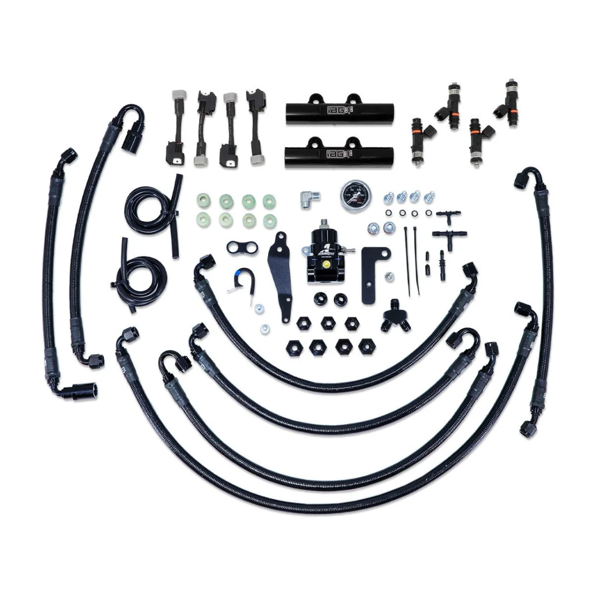 IAG PTFE Flex Fuel System Kit w/ Lines, Rails, FPR and FIC 1000cc Injectors 08-14 WRX / 08-21 STI - Image 4
