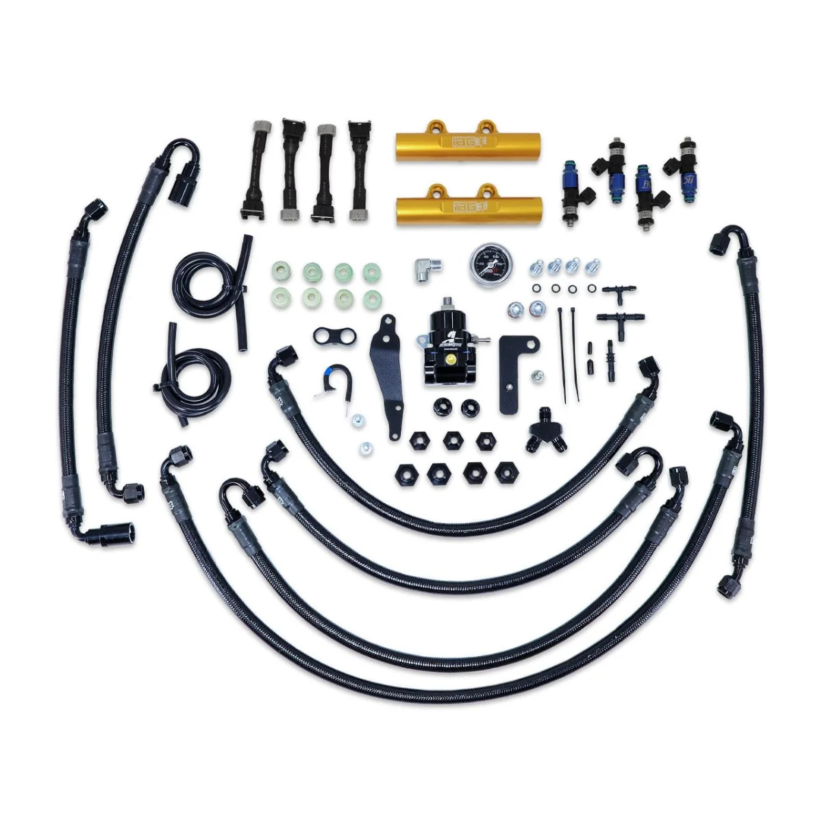 IAG PTFE Flex Fuel System Kit w/ Lines, Rails, FPR and FIC 1650cc Injectors 08-14 WRX / 08-21 STI - Image 2