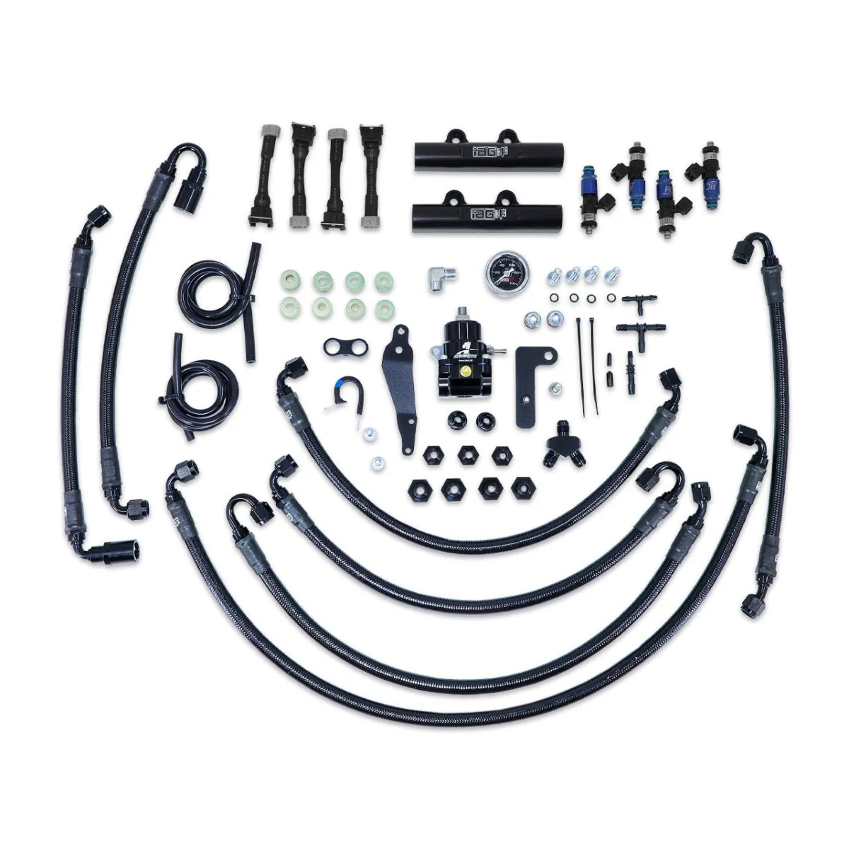 IAG PTFE Flex Fuel System Kit w/ Lines, Rails, FPR and FIC 1650cc Injectors 08-14 WRX / 08-21 STI - Image 3