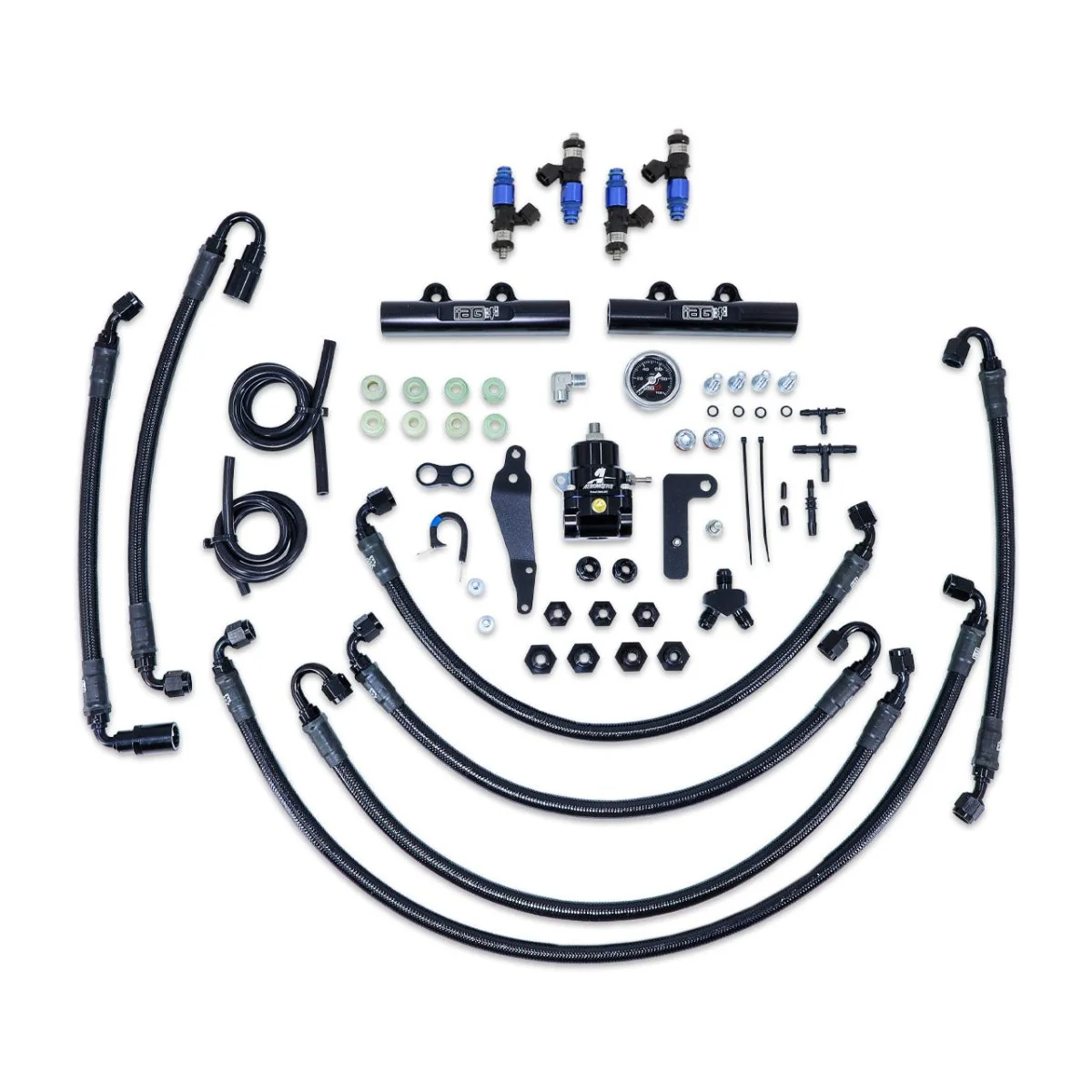 IAG PTFE Flex Fuel System Kit w/ Lines, Rails, FPR and FIC 2150cc Injectors 08-14 WRX / 08-21 STI - Image 3