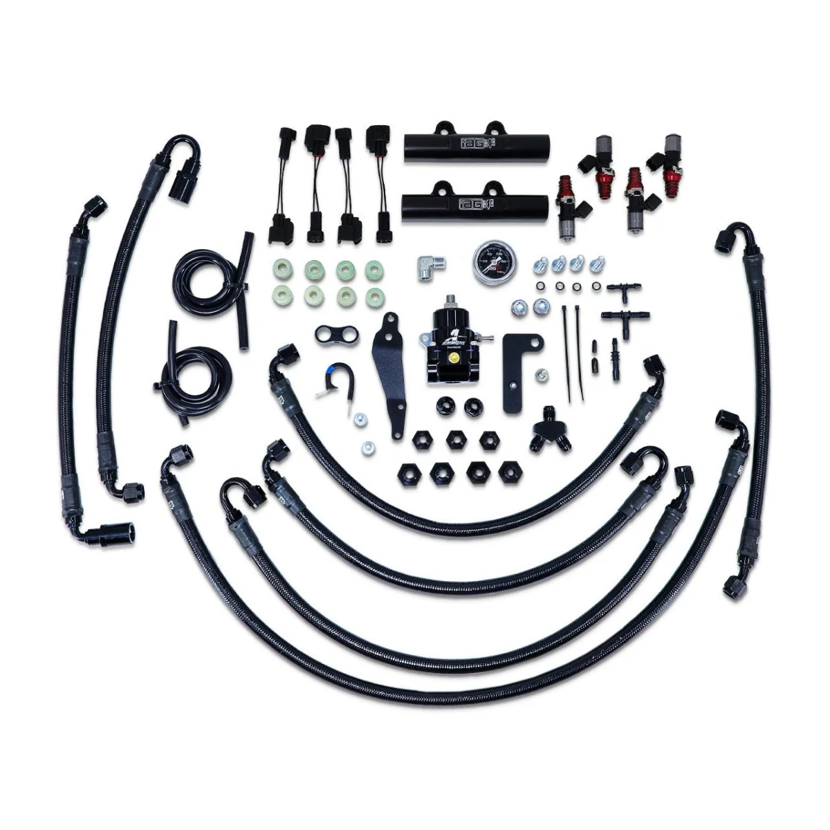 IAG PTFE Flex Fuel System Kit w/ Lines, Rails, FPR and ID 2600cc Injectors 08-14 WRX / 08-21 STI - Image 4