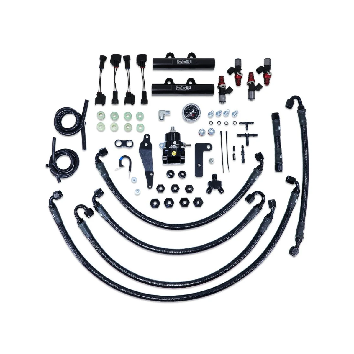 IAG PTFE Fuel System Kit w/ Lines, Rails, FPR and ID 1300cc Injectors 2008-2014 WRX / 2008-2021 STI - Image 3
