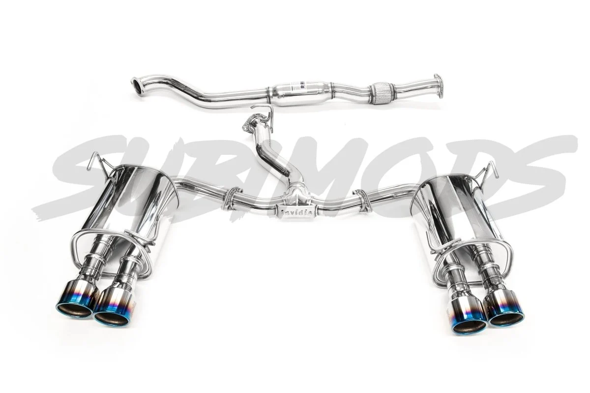 Invidia Q300 Cat Back Exhaust Titanium Tips 2011-2014 WRX Sedan / 2011-2014 STI Sedan