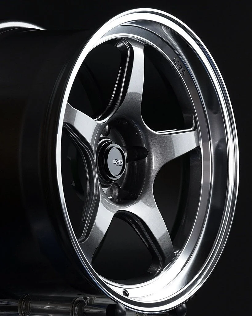 Konig Hyperspec Anthracite Metallic w/ Machined Lip 18x8.5 5x114.3 +35mm Offset - Image 4