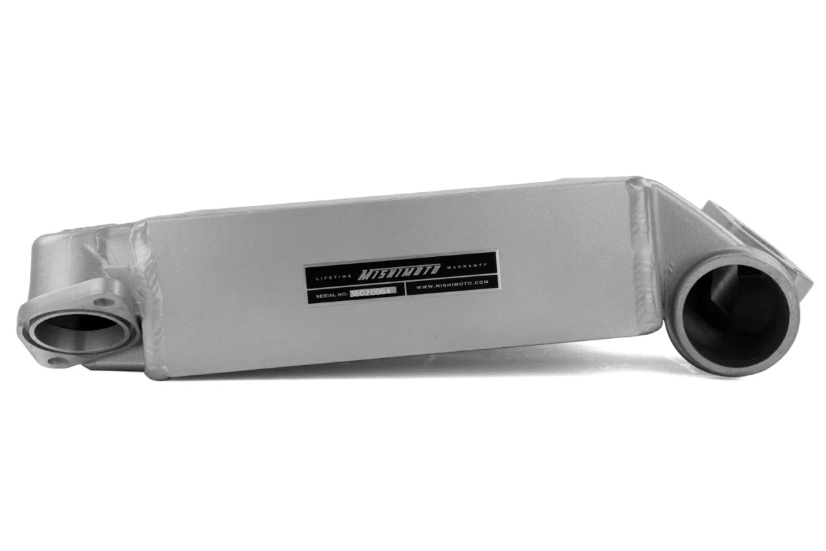 Mishimoto Top Mount Intercooler Silver w/ Blue Hose 2008-2014 WRX - Image 3