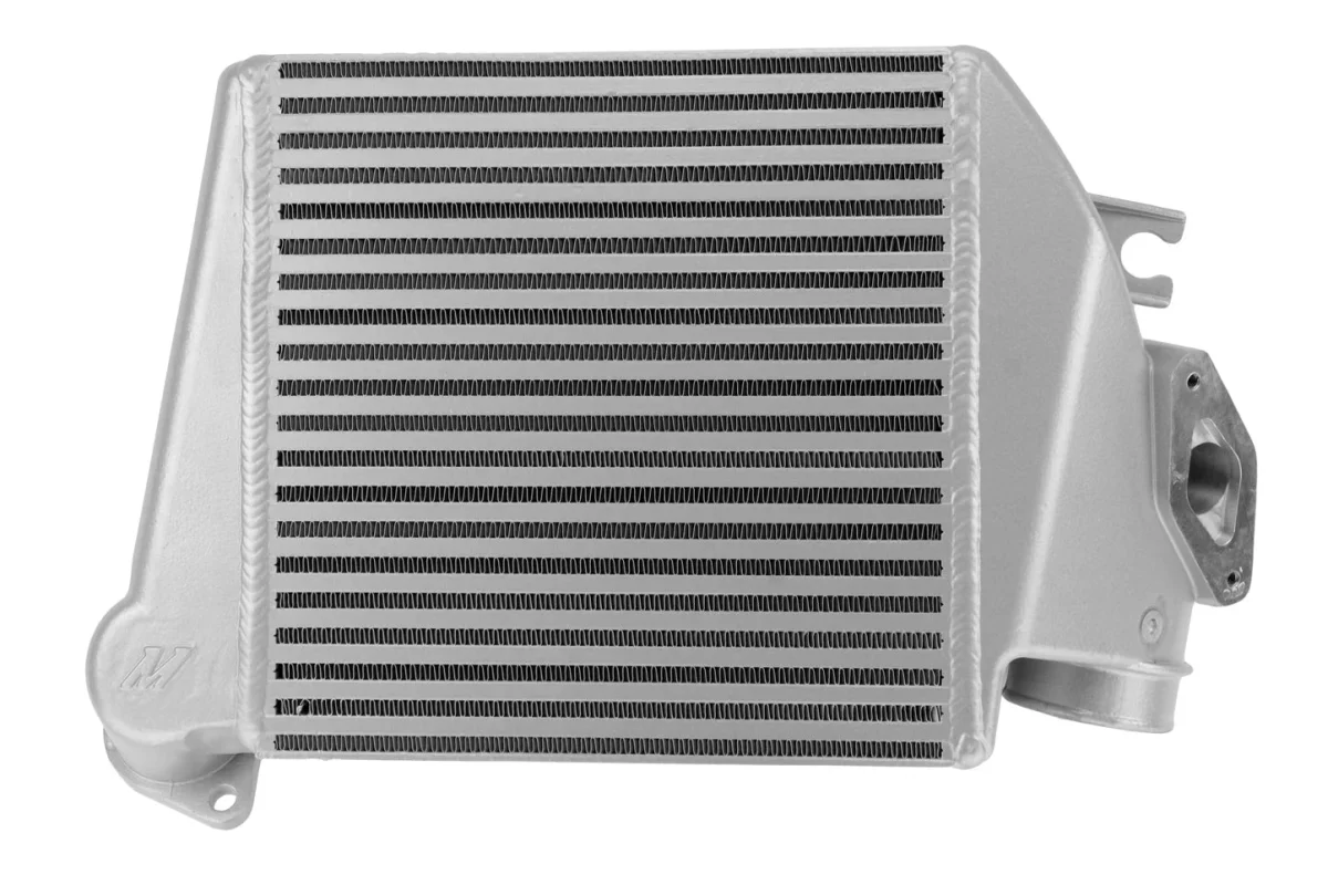 Mishimoto Top Mount Intercooler Silver w/ Blue Hose 2008-2014 WRX - Image 7