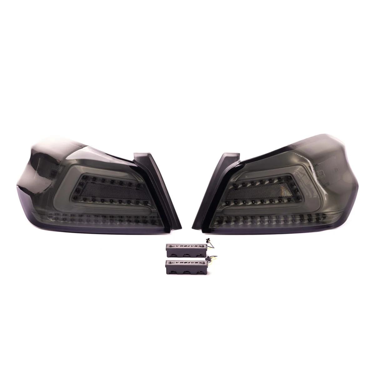 Molded Innovations CS Style Sequential LED Tail Lights Smoke Lens w/ Silver Base & White Bar 2015-2021 WRX / 2015-2021 STI