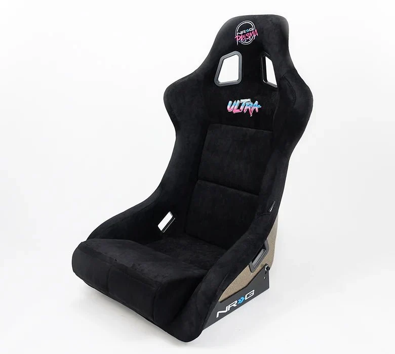NRG Innovations Prisma Ultra Fixed Back Racing Seat Medium Black Alcantara w/ Gold Flake Shell - Image 3