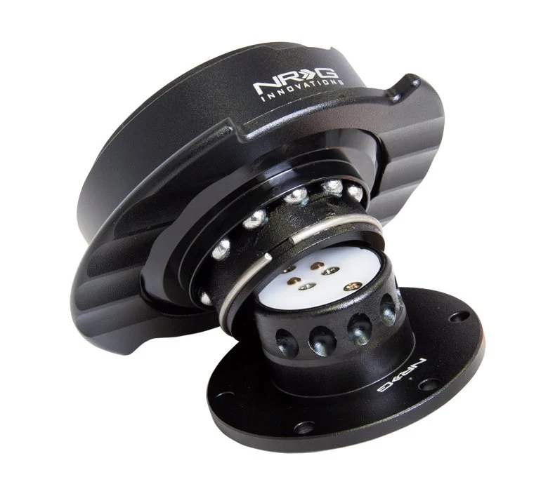 NRG Quick Release Kit Gen 2.5 - Black / Black Ring w/ Finger Grooves