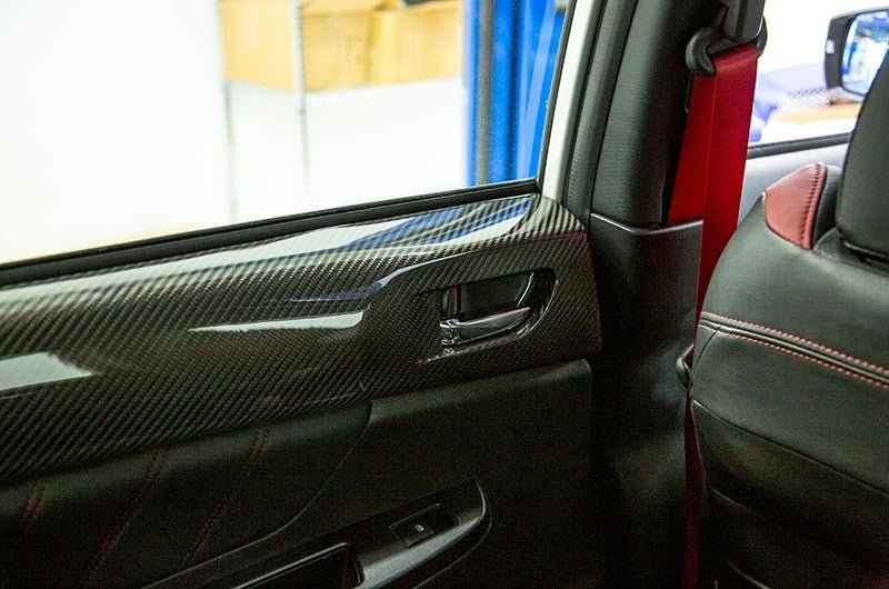 OLM LE Dry Carbon Fiber Rear Door Trim Upper Panels 2015-2021 WRX / STI