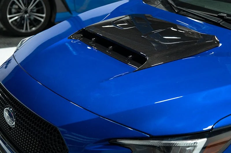 OLM LE Oversize Carbon Fiber Hood Scoop Cover 2022-2026 WRX - Image 4