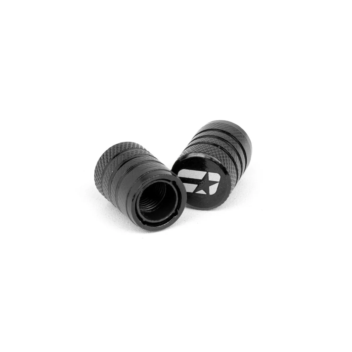 Overtake Front and Rear Valve Stem Caps Black - Image 2