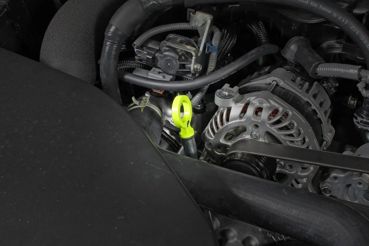 Perrin Aluminum Loop Style Dip Stick Handle Neon Yellow Finish FA20 / FA24 - Image 5