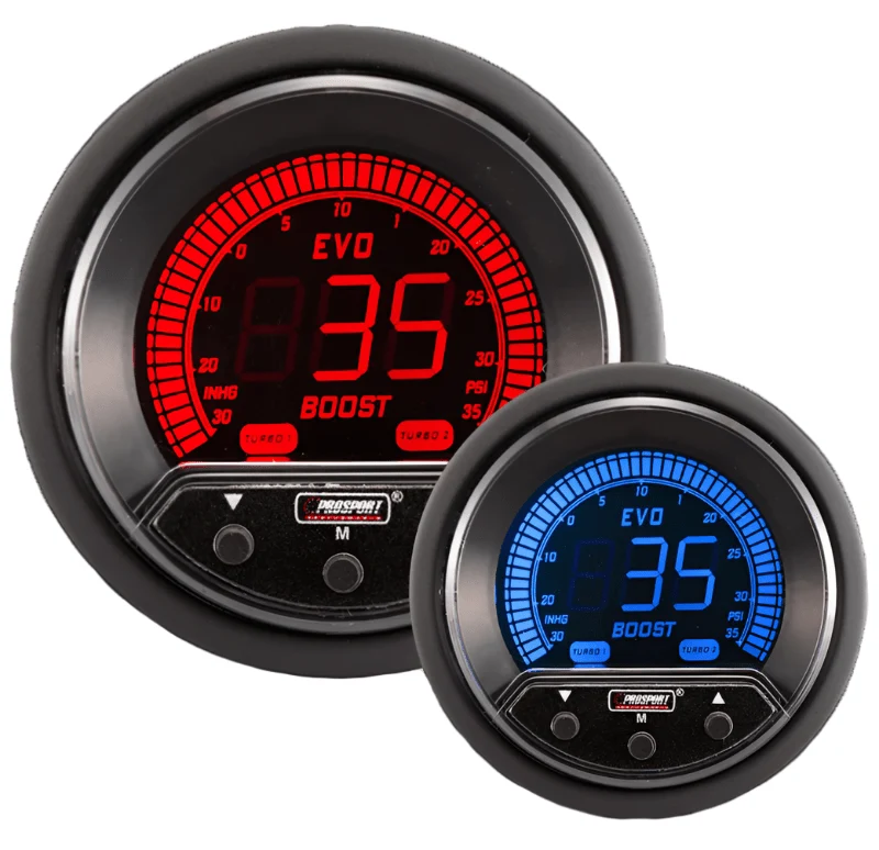 Prosport Premium EVO Series Multi Color Electronic Boost Controller Gauge 52MM