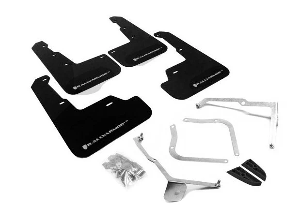 Rally Armor UR Mudflaps Black Urethane Silver Logo 2015-2021 WRX / 2015-2021 STI