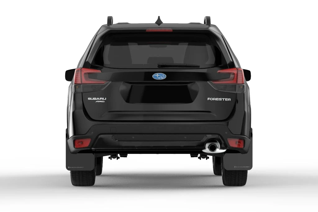 Rally Armor UR Mudflaps Black Urethane White Logo 2019-2021 Forester - Image 3