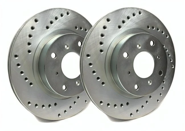 SP Performance Cross Drilled Front Rotor Pair 2005-2017 STI - Image 2