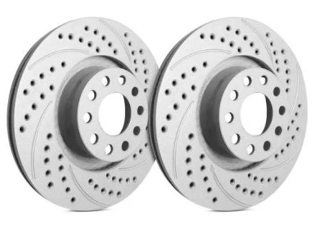SP Performance Double Drilled and Slotted Rear Rotor Pair 2005-2007 STI
