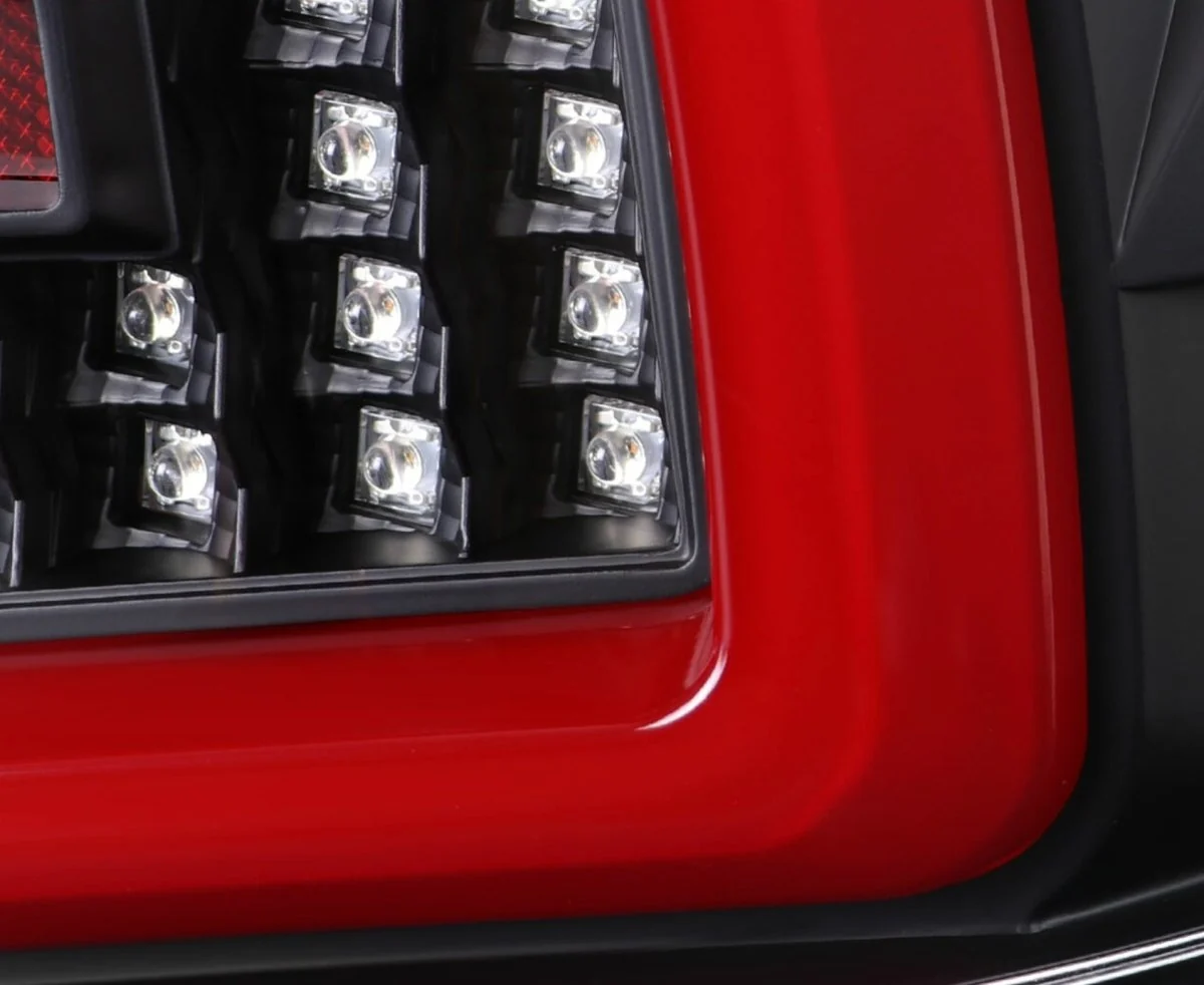 Spec-D Optic Style Sequential LED Tail Lights Matte Black Housing w/ Clear Lens and Red Bar 2008-2014 WRX Sedan / 2011-2014 STI Sedan - Image 8