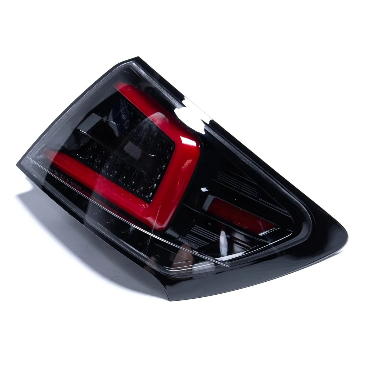 Spec-D Optic Style Sequential LED Tail Lights Gloss Black Housing w/ Clear Lens and Red Bar 2008-2014 WRX Sedan / 2011-2014 STI Sedan - Image 2
