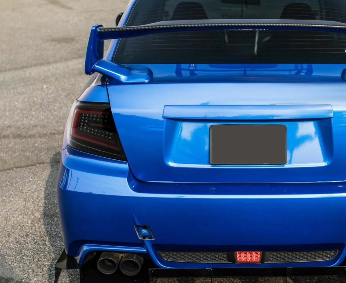 Spec-D Optic Style Sequential LED Tail Lights Gloss Black Housing w/ Clear Lens and Red Bar 2008-2014 WRX Sedan / 2011-2014 STI Sedan - Image 5