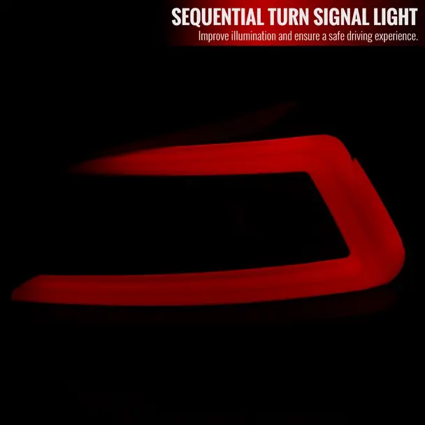 Spec-D Optic Style Sequential LED Tail Lights Chrome Housing w/ Smoked Lens and White Bar 2015-2021 WRX / 2015-2021 STI - Image 3