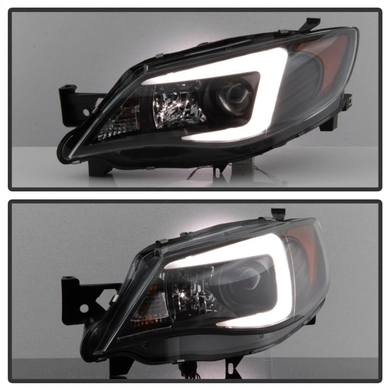 Spyder Black Projector Headlights w/ Light Bar 2008-2014 WRX Halogen Model Only - Image 3