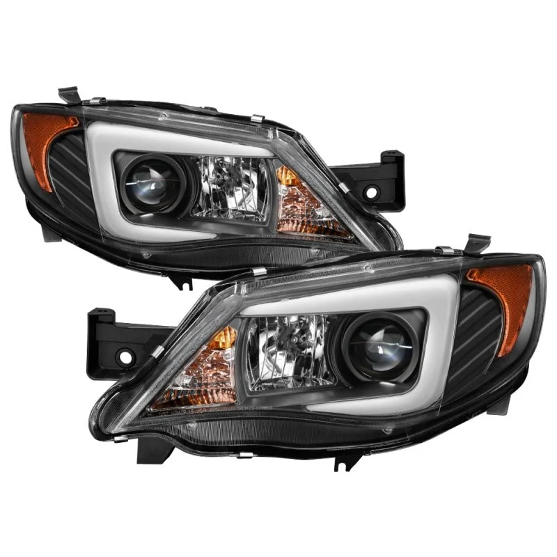 Spyder Black Projector Headlights w/ Light Bar 2008-2014 WRX Xenon / HID Model Only