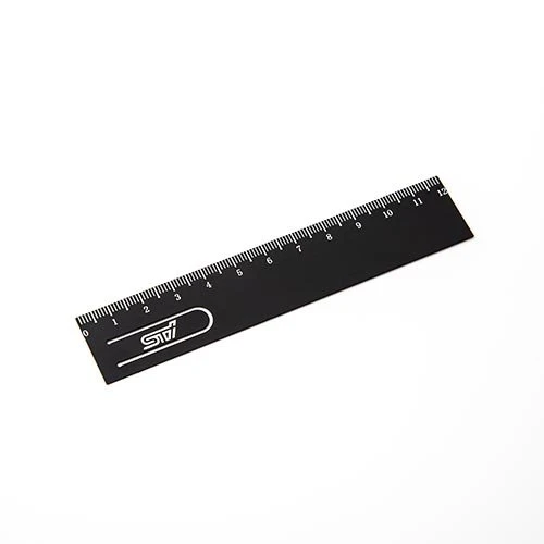 Subaru JDM STI Stainless Steel Ruler Black