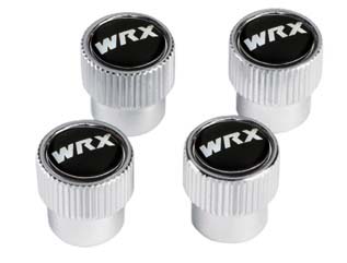 Subaru OEM Black w/ WRX Logo Valve Stem Caps - Universal