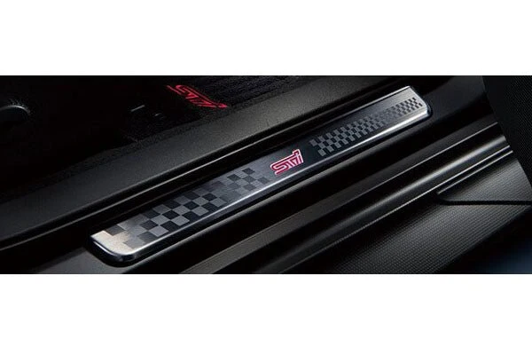 Subaru OEM JDM STI Illuminated Checkered Style Door Sill Plates 2022-2026 WRX - Image 2
