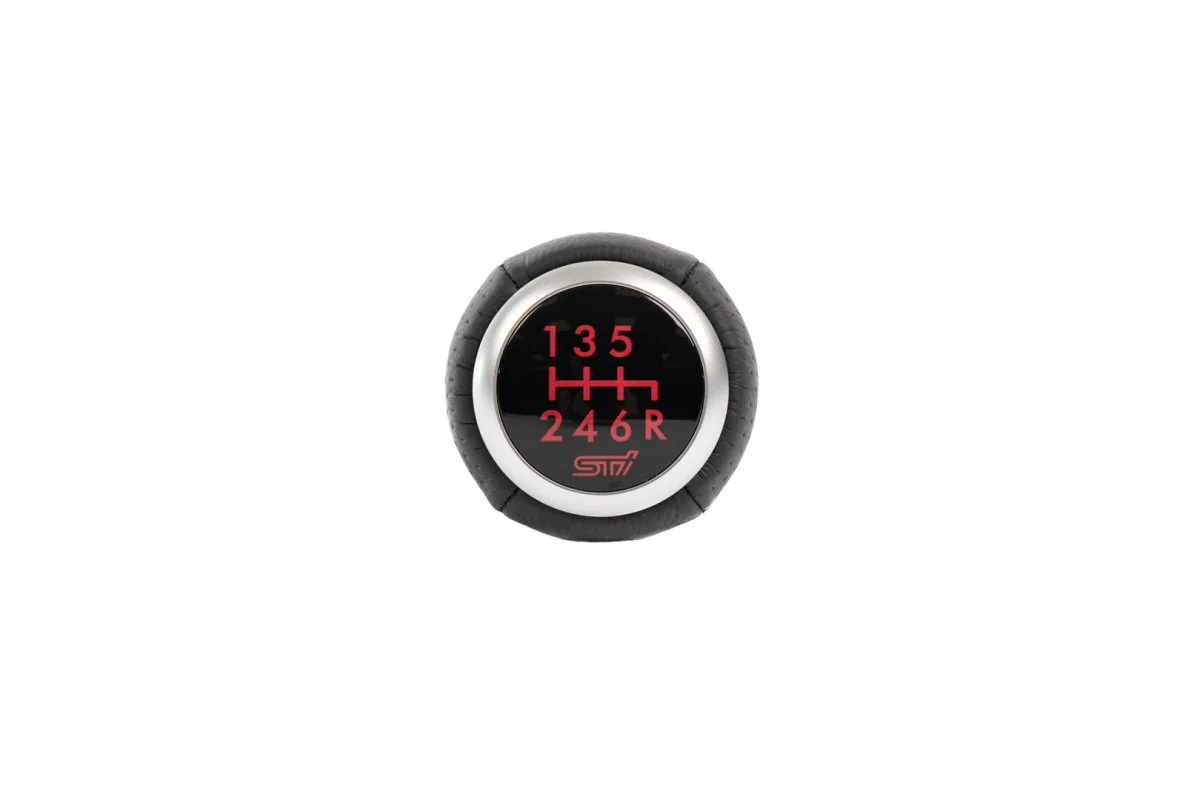 Subaru JDM STI Leather Shift Knob w/ Cherry Blossom Shift Pattern Most 6 Speed Subaru Models - Image 4
