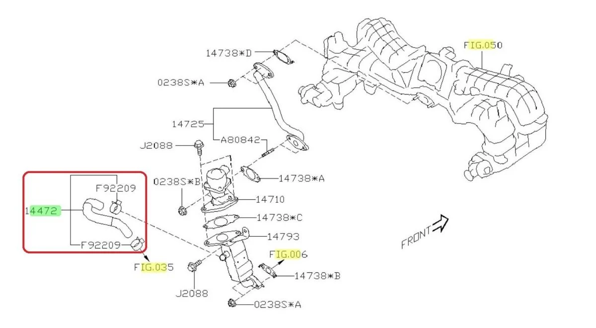 Subaru OEM Turbo Coolant Line 2022-2026 WRX / 2026 Outback w/ 2.4L Turbo Engine - Image 2