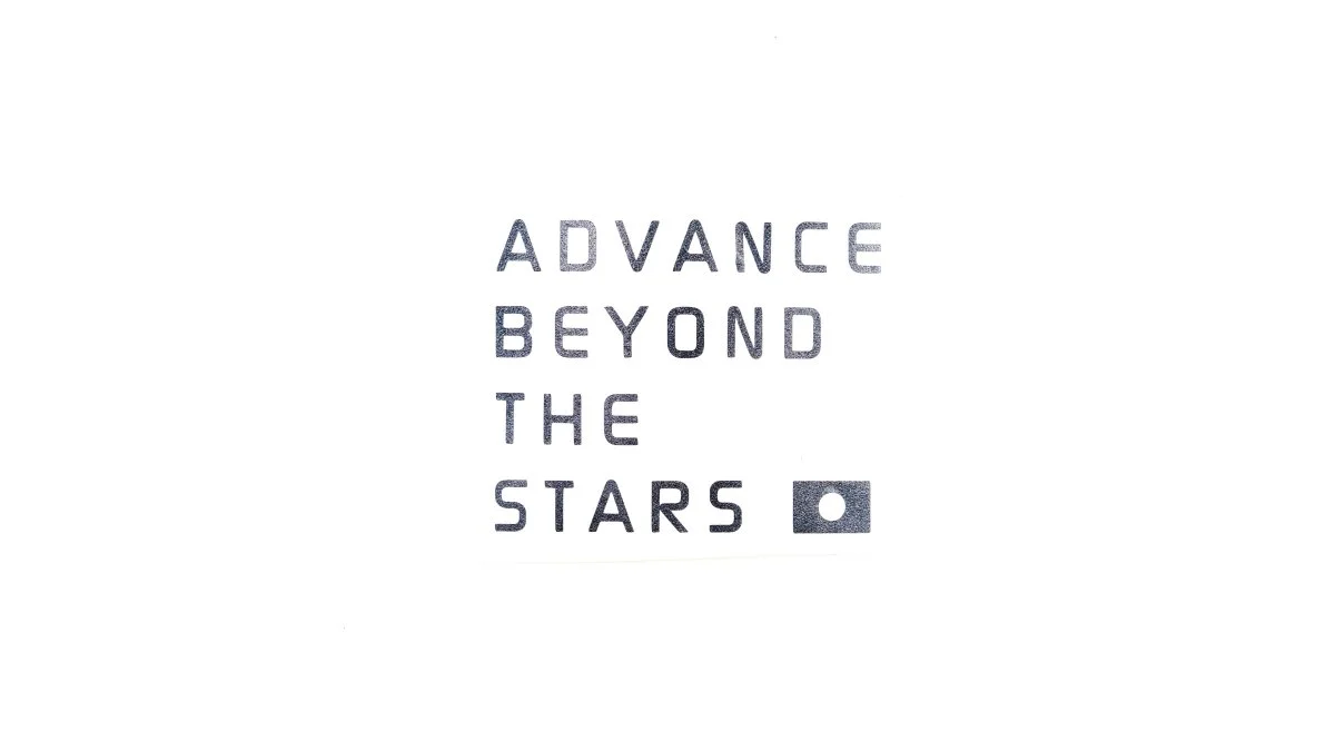 Subimods Official "Advance Beyond The Stars" Square Transfer Style Sticker Black
