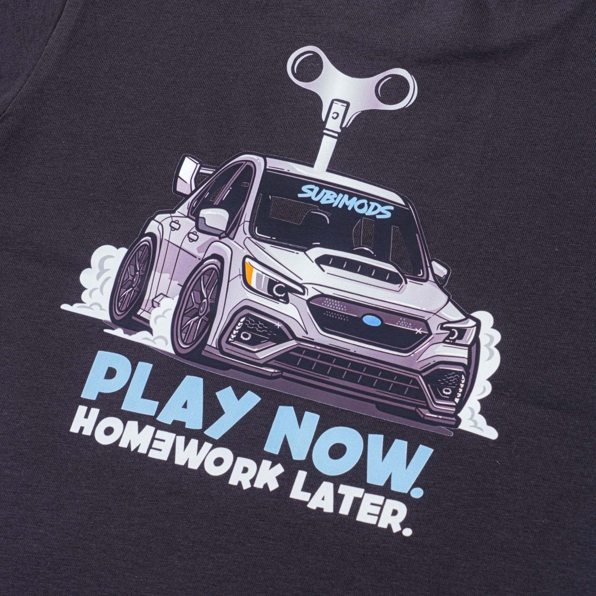 Subimods Official "Toy Car" Kids Short Sleeve Shirt Coal - Image 2