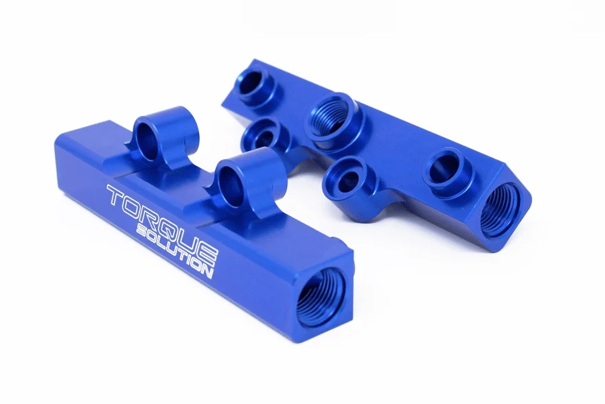 Torque Solution V2 Top Feed Fuel Rail Blue 02-14 WRX / 07-21 STI / 08-12 Legacy / 06-13 Forester - Image 2